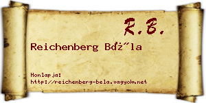 Reichenberg Béla névjegykártya