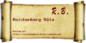 Reichenberg Béla névjegykártya